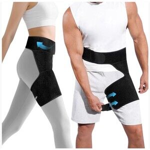 Unisex Hip/Thigh Copper Infused Compression Adjustable Left/Right Brace/Wrap NIP
